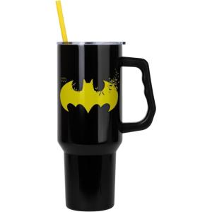 imageSilver Buffalo Wicked Elphaba Not Your Basic Witch Ombre Stainless Steel Tumbler with Handle and Straw Fits in Standard Cup Holder 40 OuncesBatman