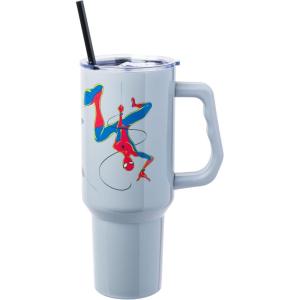 imageSilver Buffalo Wicked Elphaba Not Your Basic Witch Ombre Stainless Steel Tumbler with Handle and Straw Fits in Standard Cup Holder 40 OuncesInto the SpiderVerse
