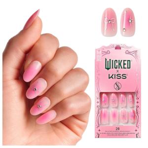 imageWICKED X KISS Press On Nails AlmondsYouve Been Glindafied
