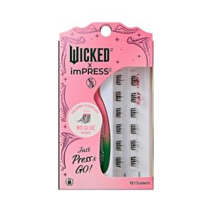 imageWICKED X imPRESS Press On Self Adhesive Eyelashes Ozspresso 8mm10mm Natural Volume Press On Lashes Blue Glitter No Glue Needed 12 Lash Clusters ampamp NonStick Mini ApplicatorWelcome to OZ