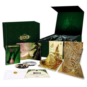 imageWicked Exclusive LimitedEdition Giftset with Gold Tone Metal Bookends 4K UHD  Bluray  Digital