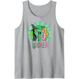 imageWicked Glinda ampamp Elphaba Sketched Tank TopHeather Grey