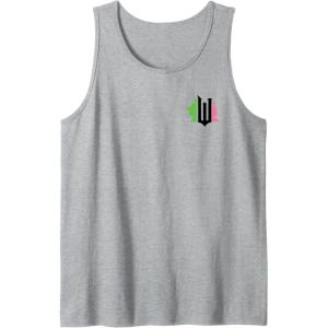 imageWicked Pink ampamp Green Front ampamp Back Tank TopHeather Grey