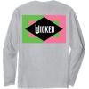 imageWicked Pink ampamp Green Front ampamp Back Long Sleeve TShirtHeather Grey