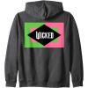 imageWicked Pink ampamp Green Front ampamp Back Zip HoodieDark Heather Grey