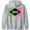 imageWicked Pink ampamp Green Front ampamp Back Zip HoodieHeather Grey