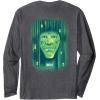 imageWicked Wizard Face Emerald City Front ampamp Back Long Sleeve TShirtDark Heather Grey