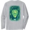 imageWicked Wizard Face Emerald City Front ampamp Back Long Sleeve TShirtHeather Grey