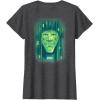 imageWicked Wizard Face Emerald City Front ampamp Back TShirtDark Heather Grey