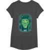 imageWicked Wizard Face Emerald City Front ampamp Back TShirtDark Heather Grey
