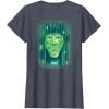 imageWicked Wizard Face Emerald City Front ampamp Back TShirtHeather Blue