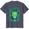imageWicked Wizard Face Emerald City Front ampamp Back TShirtHeather Blue