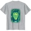 imageWicked Wizard Face Emerald City Front ampamp Back TShirtHeather Grey