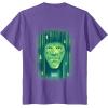 imageWicked Wizard Face Emerald City Front ampamp Back TShirtPurple Heather