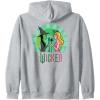 imageWicked Glinda ampamp Elphaba Sketched Zip HoodieHeather Grey
