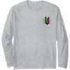 imageWicked Pink ampamp Green Front ampamp Back Long Sleeve TShirtHeather Grey