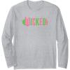 imageWicked Pink ampamp Green Long Sleeve TShirtHeather Grey