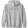 imageWicked Pink ampamp Green Zip HoodieHeather Grey