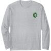 imageWicked Wizard Face Emerald City Front ampamp Back Long Sleeve TShirtHeather Grey