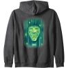 imageWicked Wizard Face Emerald City Zip HoodieDark Heather Grey