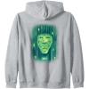 imageWicked Wizard Face Emerald City Zip HoodieHeather Grey
