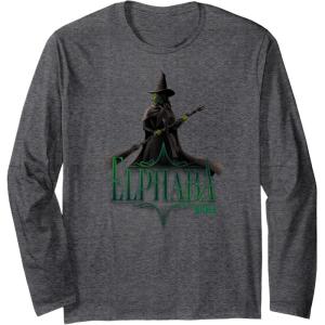 imageWicked Elphaba Defying Pose Long Sleeve TShirtDark Heather Grey