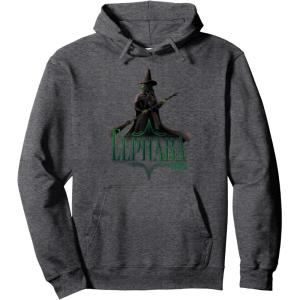 imageWicked Elphaba Defying Pose Pullover HoodieDark Heather Grey