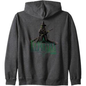 imageWicked Elphaba Defying Pose Zip HoodieDark Heather Grey