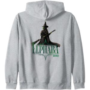 imageWicked Elphaba Defying Pose Zip HoodieHeather Grey