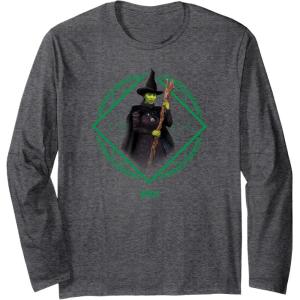 imageWicked Elphaba Portrait Long Sleeve TShirtDark Heather Grey