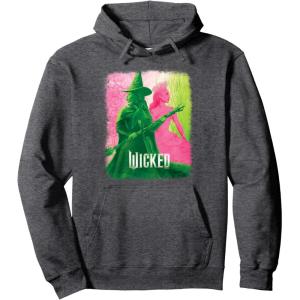 imageWicked Elphaba ampamp Glinda Tonal Pullover HoodieDark Heather Grey
