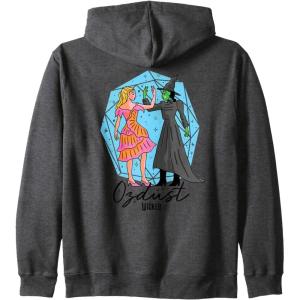 imageWicked Glinda ampamp Elphaba Ozdust Zip HoodieDark Heather Grey