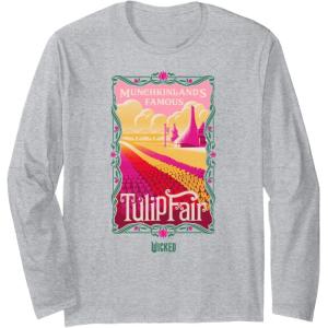 imageWicked Munchkinlands Famous Tulip Fair Long Sleeve TShirtHeather Grey