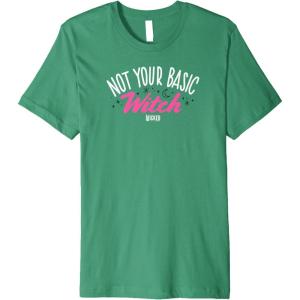 imageWicked Not Your Basic Witch Premium TShirtKelly Green