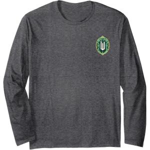 imageWicked Off To Meet The Wizard Emerald City Front ampamp Back Long Sleeve TShirtDark Heather Grey