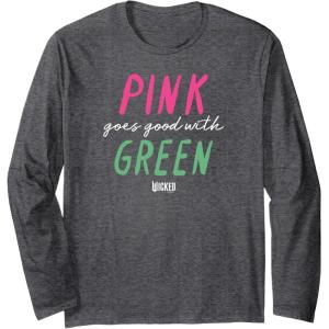 imageWicked Pink Goes Good With Green Long Sleeve TShirtDark Heather Grey