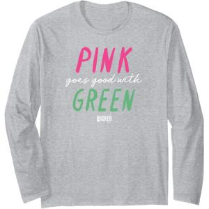 imageWicked Pink Goes Good With Green Long Sleeve TShirtHeather Grey