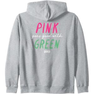 imageWicked Pink Goes Good With Green Zip HoodieHeather Grey