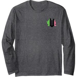 imageWicked Pink ampamp Green Front ampamp Back Long Sleeve TShirtDark Heather Grey