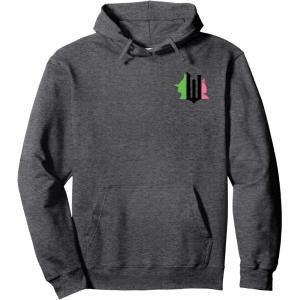 imageWicked Pink ampamp Green Front ampamp Back Pullover HoodieDark Heather Grey