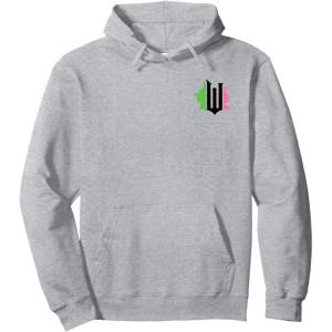 imageWicked Pink ampamp Green Front ampamp Back Pullover HoodieHeather Grey