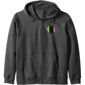 imageWicked Pink ampamp Green Front ampamp Back Zip HoodieDark Heather Grey