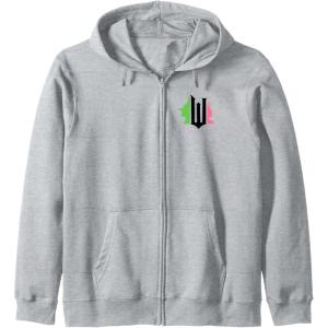 imageWicked Pink ampamp Green Front ampamp Back Zip HoodieHeather Grey