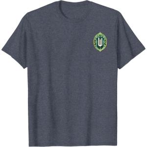 imageWicked Wizard Face Emerald City Front ampamp Back TShirtHeather Blue