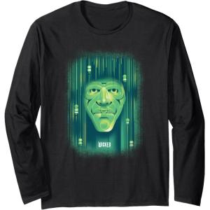 imageWicked Wizard Face Emerald City Long Sleeve TShirtBlack