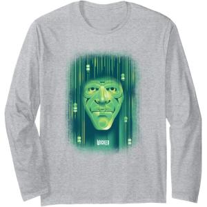 imageWicked Wizard Face Emerald City Long Sleeve TShirtHeather Grey
