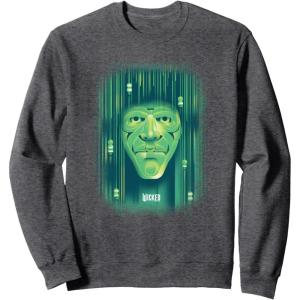 imageWicked Wizard Face Emerald City SweatshirtDark Heather Grey