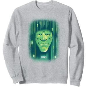imageWicked Wizard Face Emerald City SweatshirtHeather Grey