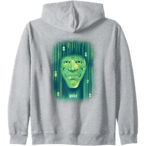 imageWicked Wizard Face Emerald City Zip HoodieHeather Grey
