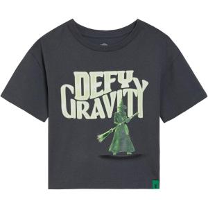 imagewicked Girls Cropped Boxy Drop Shoulder TShirt Toddler to Adult Sizes 2T  2XLBlack  Elphaba